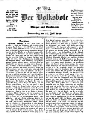 Der Volksbote für den Bürger und Landmann Donnerstag 10. Juli 1856