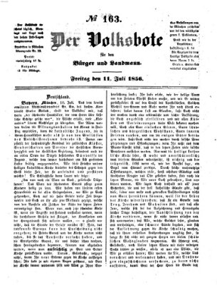 Der Volksbote für den Bürger und Landmann Freitag 11. Juli 1856