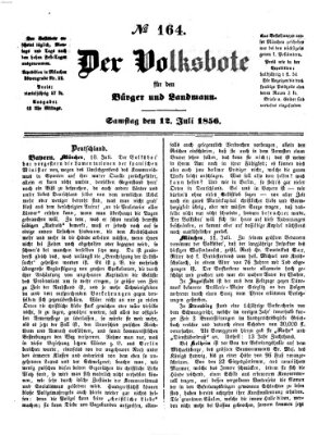 Der Volksbote für den Bürger und Landmann Samstag 12. Juli 1856