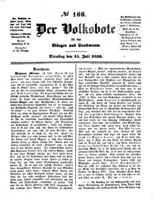 Der Volksbote für den Bürger und Landmann Dienstag 15. Juli 1856