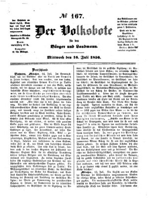 Der Volksbote für den Bürger und Landmann Mittwoch 16. Juli 1856