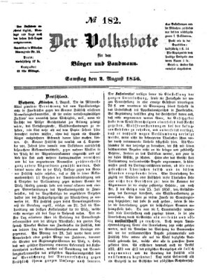 Der Volksbote für den Bürger und Landmann Samstag 2. August 1856