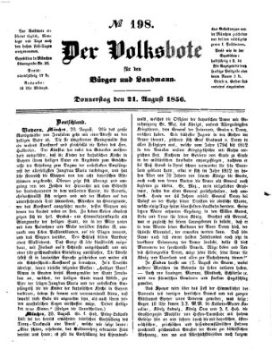 Der Volksbote für den Bürger und Landmann Donnerstag 21. August 1856