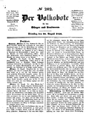 Der Volksbote für den Bürger und Landmann Dienstag 26. August 1856