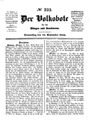 Der Volksbote für den Bürger und Landmann Donnerstag 18. September 1856