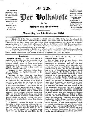 Der Volksbote für den Bürger und Landmann Donnerstag 25. September 1856