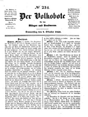 Der Volksbote für den Bürger und Landmann Donnerstag 2. Oktober 1856