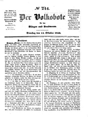 Der Volksbote für den Bürger und Landmann Dienstag 14. Oktober 1856