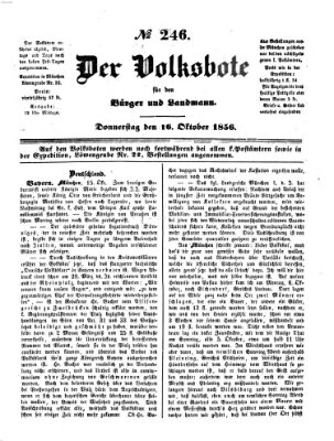 Der Volksbote für den Bürger und Landmann Donnerstag 16. Oktober 1856