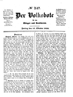 Der Volksbote für den Bürger und Landmann Freitag 17. Oktober 1856