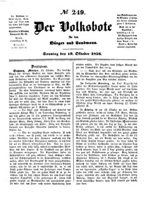 Der Volksbote für den Bürger und Landmann Sonntag 19. Oktober 1856