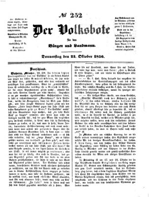 Der Volksbote für den Bürger und Landmann Donnerstag 23. Oktober 1856