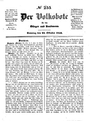 Der Volksbote für den Bürger und Landmann Sonntag 26. Oktober 1856