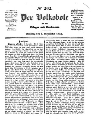 Der Volksbote für den Bürger und Landmann Dienstag 4. November 1856