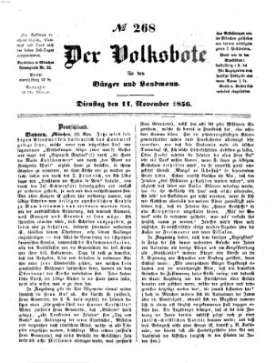 Der Volksbote für den Bürger und Landmann Dienstag 11. November 1856