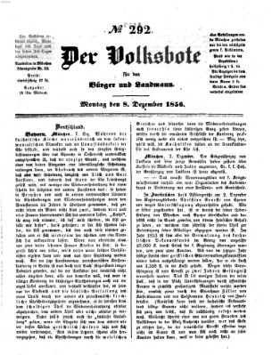 Der Volksbote für den Bürger und Landmann Montag 8. Dezember 1856