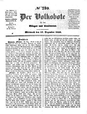Der Volksbote für den Bürger und Landmann Mittwoch 17. Dezember 1856