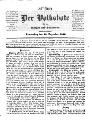 Der Volksbote für den Bürger und Landmann Donnerstag 18. Dezember 1856