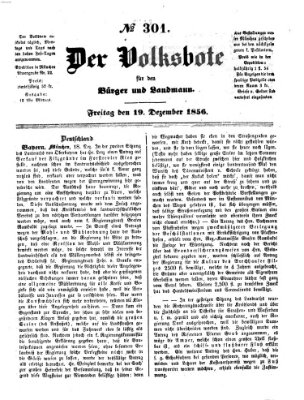 Der Volksbote für den Bürger und Landmann Freitag 19. Dezember 1856