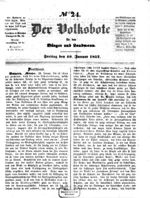 Der Volksbote für den Bürger und Landmann Freitag 30. Januar 1857