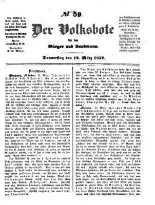 Der Volksbote für den Bürger und Landmann Donnerstag 12. März 1857