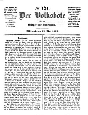 Der Volksbote für den Bürger und Landmann Mittwoch 27. Mai 1857