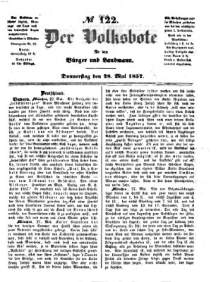 Der Volksbote für den Bürger und Landmann Donnerstag 28. Mai 1857