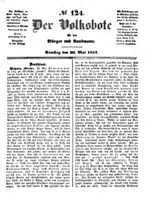 Der Volksbote für den Bürger und Landmann Samstag 30. Mai 1857