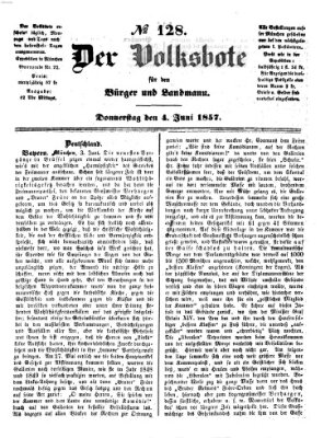 Der Volksbote für den Bürger und Landmann Donnerstag 4. Juni 1857