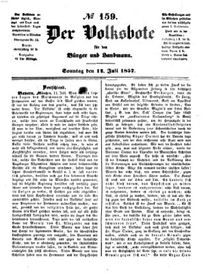 Der Volksbote für den Bürger und Landmann Sonntag 12. Juli 1857