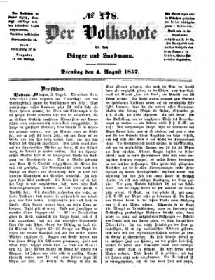 Der Volksbote für den Bürger und Landmann Dienstag 4. August 1857