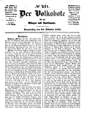 Der Volksbote für den Bürger und Landmann Donnerstag 29. Oktober 1857