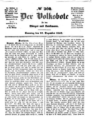 Der Volksbote für den Bürger und Landmann Sonntag 27. Dezember 1857