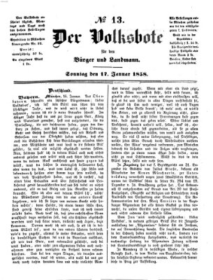 Der Volksbote für den Bürger und Landmann Sonntag 17. Januar 1858