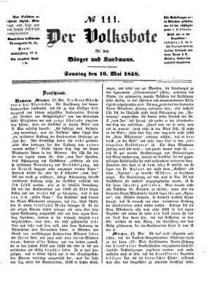 Der Volksbote für den Bürger und Landmann Sonntag 16. Mai 1858