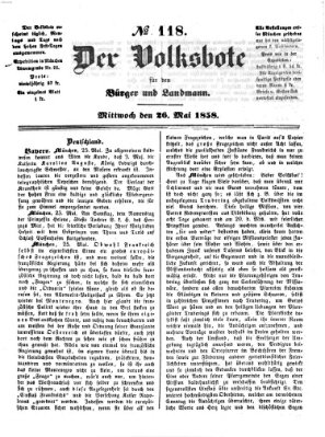 Der Volksbote für den Bürger und Landmann Mittwoch 26. Mai 1858