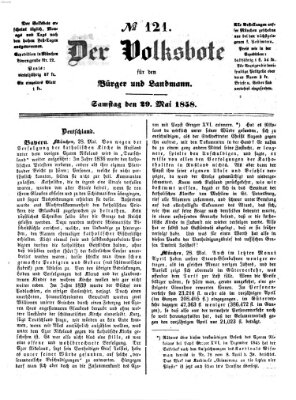 Der Volksbote für den Bürger und Landmann Samstag 29. Mai 1858