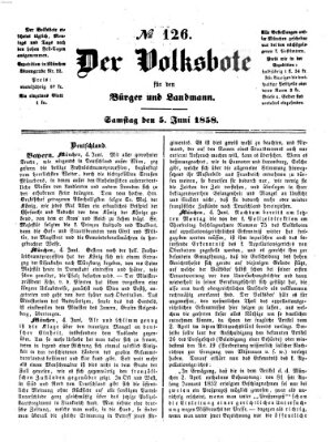 Der Volksbote für den Bürger und Landmann Samstag 5. Juni 1858