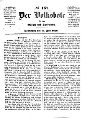 Der Volksbote für den Bürger und Landmann Donnerstag 15. Juli 1858