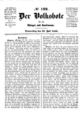 Der Volksbote für den Bürger und Landmann Donnerstag 29. Juli 1858