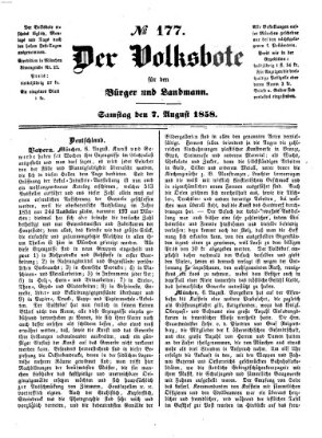 Der Volksbote für den Bürger und Landmann Samstag 7. August 1858