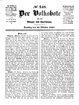 Der Volksbote für den Bürger und Landmann Samstag 30. Oktober 1858