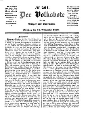 Der Volksbote für den Bürger und Landmann Dienstag 16. November 1858