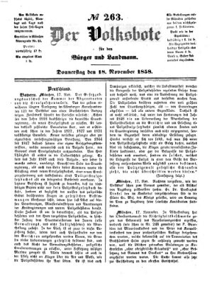 Der Volksbote für den Bürger und Landmann Donnerstag 18. November 1858