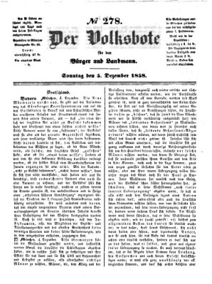 Der Volksbote für den Bürger und Landmann Sonntag 5. Dezember 1858