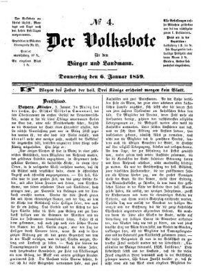 Der Volksbote für den Bürger und Landmann Donnerstag 6. Januar 1859