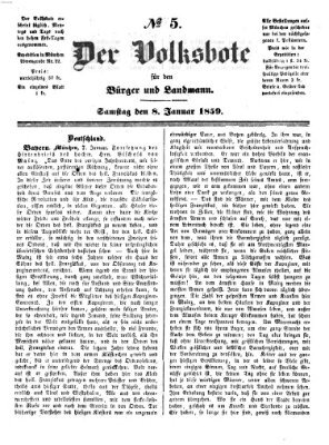 Der Volksbote für den Bürger und Landmann Samstag 8. Januar 1859