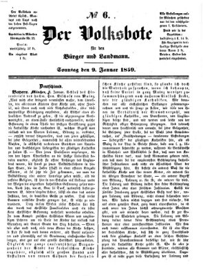 Der Volksbote für den Bürger und Landmann Sonntag 9. Januar 1859