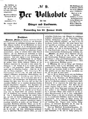 Der Volksbote für den Bürger und Landmann Donnerstag 13. Januar 1859