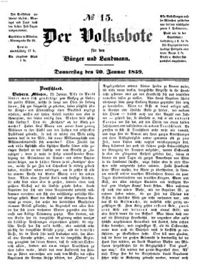 Der Volksbote für den Bürger und Landmann Donnerstag 20. Januar 1859